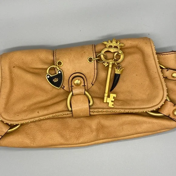 juicy couture leather clutch purse with hanging charms - Picture 5 of 12
